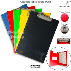 CLIPBOARD BUKA TUTUP / CLIP FILE / PAPAN JALAN / PAPAN UJIAN BUKA TUTUP