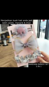 HEADBAND / BANDANA BAYI SET 3IN1 LUCU