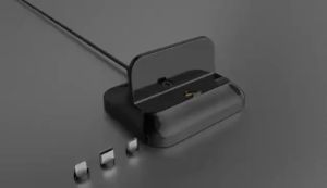 Black Mobile Phone Desktop Type-C Charger Stand Holder Cellphone Usb-C Charging Docking Station