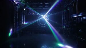 ไฟเลเซอร์เวที Disco Party Lights 150W ไฟหมุน 360° ไฟหมุนได้ 12 ดวง ไฟแฟลชบาร์ ไฟ LED เลเซอร์ สั่งงานด้วยเสียง