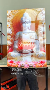 Tranh Phật treo tường tranh bồ tát quan âm Tranh treo tường Phật giáo thành tâm niệm chú quan âm tráng gương PQC113