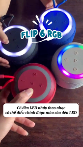 Loa Bluetooth Flip6 RGB Kết Nối Không Dây Cao Cấp - Âm Thanh Mạnh Mẽ Đèn Led Sắc Màu Phù Hợp Giải Trí - Tương Thích Với Mọi Dòng Máy Thông Minh