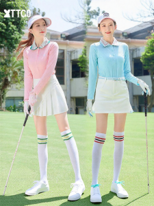 TTYGJ | Quick Drying Vertical Stripe Polo Shirt for Women