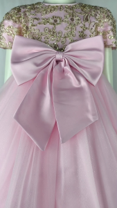 Big Joy Girls Formal Party Gown Helena with Bow with Embroider Flower with Sequins Pink for Ages 4 to 10 Years Old 563102