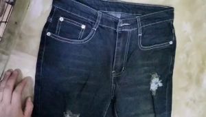 High waist PLUS SIZE fashion jeans for women with tattered good quality stretchable