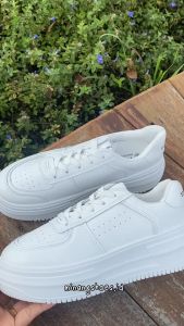 Sepatu Sneakers Wanita Korea Putih Polos Bertali Shirley Series Bisa COD Gratis Ongkir