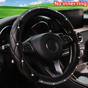 Vỏ Bọc Vô Lăng Bằng Da Mềm Có Họa Tiết Kim Cương Lấp Lánh 145-15 Inch Phụ Kiện Nội Thất Ô Tô Không Cần Vòng Bên Trong