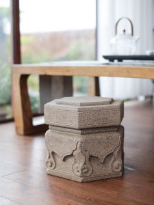 Creative Small Low Stool Chinese Imitation Stone Stool Stone Pier Tea Room Balcony Simple Decoration Decoration Base Bonsai Stand Flower Stool