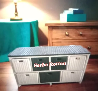 (Ready stok) Cod Lemari Laci 7 Rotan Sintetis Lemari Plastik Rak Buku Susun Meja Tv Minimalis rottan