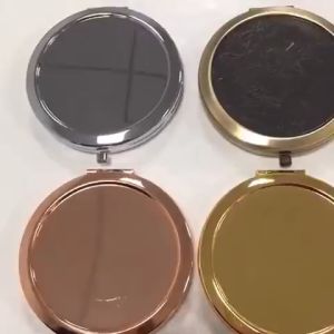 Round Foldable Metal Compact Mirror Vintage Alloy Compact For Make Up Cosmetic Portable Foldable Pocket Mirror