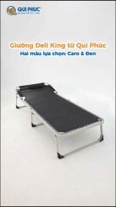 Giường gấp gọn Deli King QUI PHÚC vải lưới cao cấp thoáng khí đàn hồi tốt khung thép chắc chắn