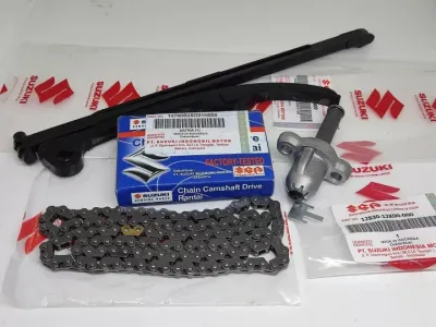 Rantai Rante keteng + tonjokan tensioner + Karet Lidah tensioner satria Fu 150