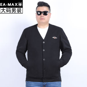 plus Size Mens V-Neck Open Cardigan Trendy Loose Fit Hoodie Jacket Autumn Winter Casual Fashion Urban Style Cotton Polyester