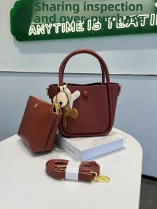 Korean Style Basket Handbag New Simple Quality Casual Womens Small Bag Trendy Bucket Bag Handbag Durable PU Leather