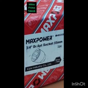 Kunci sok 55 mm Maxpower - DR 3/4 inchi -6 point Chrome vanadium steel