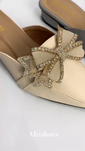 Gav - Azura Sepatu/ Heels Mules Wanita 3cm Pita Kupu Kupu