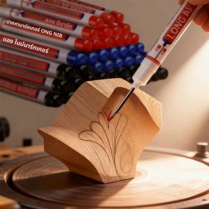 ปากกาเขียนแบบหัวแหลมยาว 20 มม. สำหรับเขียนบนโลหะ ปากกาเจาะรู กันน้ำ ใช้ได้กับงานไม้ ตกแต่งห้องน้ำ ปากกาอเนกประสงค์