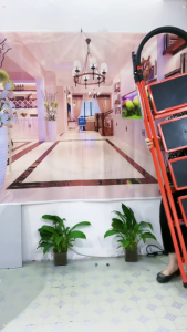 Thang ghế thép xếp gọn sơn tĩnh điện chống gỉ bậc thang lớn cho cảm giác đứng an toàn