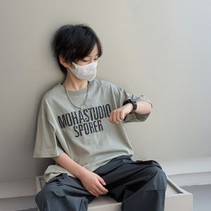 Childrens Short Sleeve T-Shirt Pure Cotton Breathable Printed Top for Boys Summer Half Sleeve Lightweight Gas-Porous Shirt