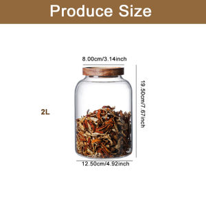 Large Capacity Glass Sealed Jar Wooden Lid Coffee Bean Storage Tank Creative Food Grain Container Multi-Purpose Storage Tank