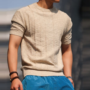 Premium Clean Fit Linen Knit T-Shirt