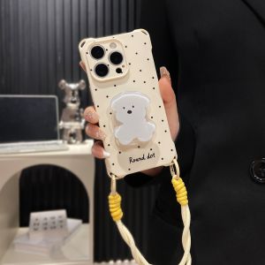 Đế Đỡ Điện Thoại Hình Chú Chó Họa Tiết Sọc Đen Sáng Tạo Chống Rơi Cho Apple 15 Huawei Pura70 Xiaomi 14 Vivos19 Phụ Kiện Điện Thoại Di Động