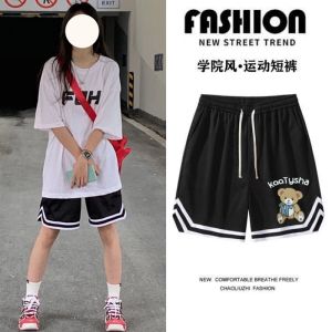 American High Street Shorts Womens Summer Loose Casual Half Length Basketball Sports Wide-Leg Pants High Waist Slim Looking Ins Fashion