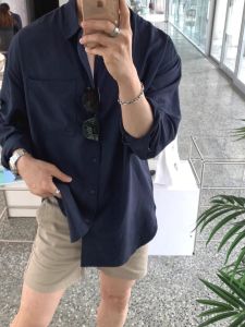 Idle Style Cotton & Linen Champlain Shirt: A Men's Fancy Loose Long Sleeve Sunscreen Coat