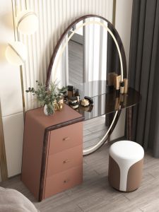 Normcore Bedroom Dresser Large and Small Apartment Type Fancy Makeup Table Modern Light Luxury Full-Length Mirror Storage Integrated Toilet Cabinet