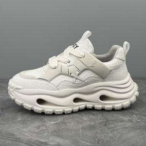 Mens Dad Shoes Thick Sole Sporty Casual Sneakers Heightening White Shoes Fashionable All-Season Low Top round Toe Rubber Outsole