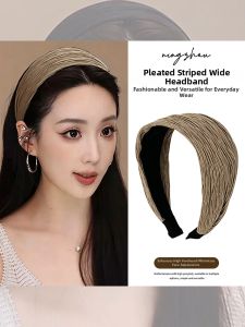 NING ZHOU | Wide Crinkled Stripe Hair Band For Women