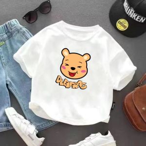 Boys Cartoon Short Sleeve 100% Pure Cotton Summer T-Shirt Thin Baby Fashionable Casual round Neck Sweat Absorbent Kids Clothes