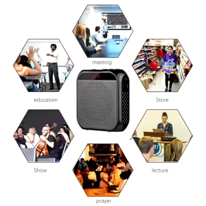 Portable Voice Amplifier with Microphone Headset Rechargeable MP3 Support for Teachers Coaches Fitness Instructors