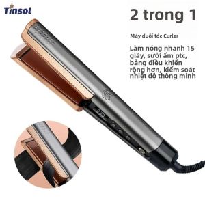 Máy Duỗi Tóc Và Uốn Tóc Bằng Gốm 2 Trong 1 Chuyên Nghiệp Với Máy Tạo Ion Có Thể Điều Chỉnh Nhiệt Độ Bằng Màn Hình LCD Cho Tóc Khô Tự Động Tắt Nguồn