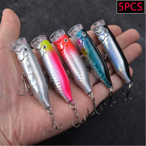 5pcs Topwater Floating Crankbaits Fishing Lures Set Popper Swimbait Hard Baits Artificial Wobbler For Pike Trolling Bass Carp