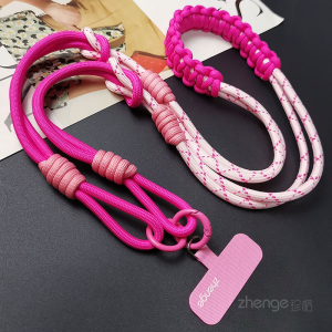 Zengge Original Large Flower Double Splice Three-Way Detachable Personalized Color Block Woven Crossbody Mobile Phone Strap Womens Anti-Lost Lanyard 2025 New