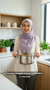 Korkmaz Altima 18/10 Stainless Steel Honeycomb Non-Stick Cooking Pot with Glass Lid Induction Compatible