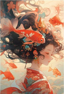 Jigsaw Puzzle for Adults 500/1000/1200/2000PCS Lucky Girl Artwork Mindful Game Stress Relief Decor Gift