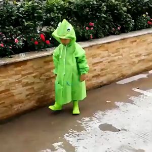 Kids Raincoat Boys Girls Waterproof Cartoon Rain Coat Lovely Dinosaur Childrens Hooded Rain Wear Lightweight EVA Student Poncho Children Day Gifts