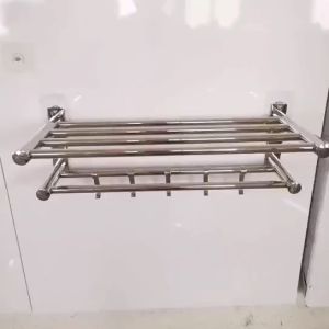 Rak Kamar Mandi Dinding Stainless Steel 304: Rak Tempel Gantung & Rak Handuk