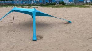 Beach Canopy Sun Shade Tent Lycra UV Protection Portable Windproof Sandbag Beach Shelter Outdoor Camping Sunshade Easy Setup