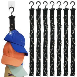 Multi Functional Hanging Clothes Clip Hat Storage Skewers Suitable for Doors Walls  Closets Living Rooms Black Hanging Hats Hook