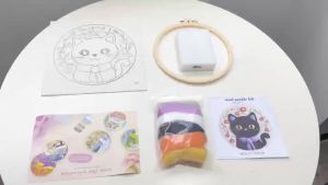 PhotoCustom Wool Needle Felt Wool Kit Color Animals Felting Wool DIY Felting Needle Felt Wool Set Handwork Accessories Tools