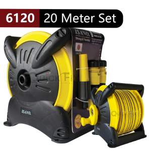 QuickFix [NEW] ISANO Water Hose Reel Roller 15m & 20m Wall Mounting Bracket Premium Stackable Garden Air Pipe Extension