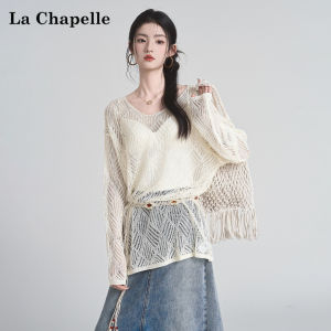 La Chapelle | áo nữ Áo Blouse Chống Nắng Kẻ Sọc V-Neck Phong Cách Bohemian