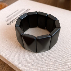 Vintage Solid Square Wide Acrylic Bangles for Women Charm Stretch Resin Cuff Bracelets Trendy Wristband Hyperbole Jewelry 2026 M