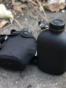 Large Capacity Portable Camouflage Hiking Outdoor Sports Aluminum Water Bottle Thickened Crossbody for Climbing And Camping