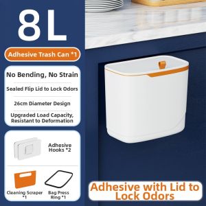Wall Mount Large Kitchen Trash Can With Lid