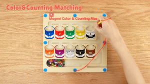 NIKO Early Education Toys Magnetic Number Color Sorting Maze Board Puzzle Wooden Toy Magnetic Toy For Kids Gift