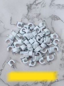 กิ๊บตอกสายRg6 กิ๊บตอกสายเเลน Cat5 Cat6 สีขาว ถุง 50 ตัว ถุง 100 ตัว และ ถุง 1000 ตัว